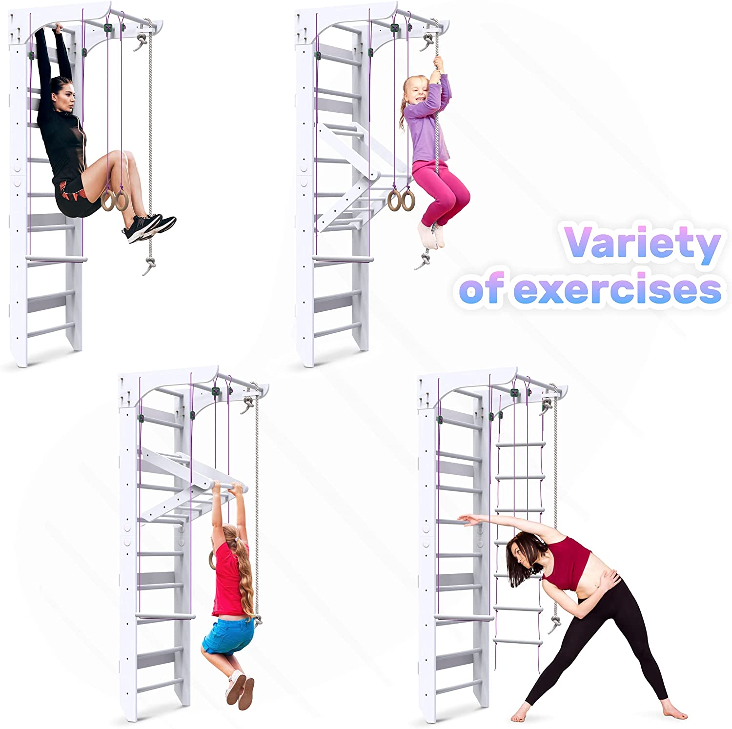Wooden Swedish Ladder Wall Set KINDER-4