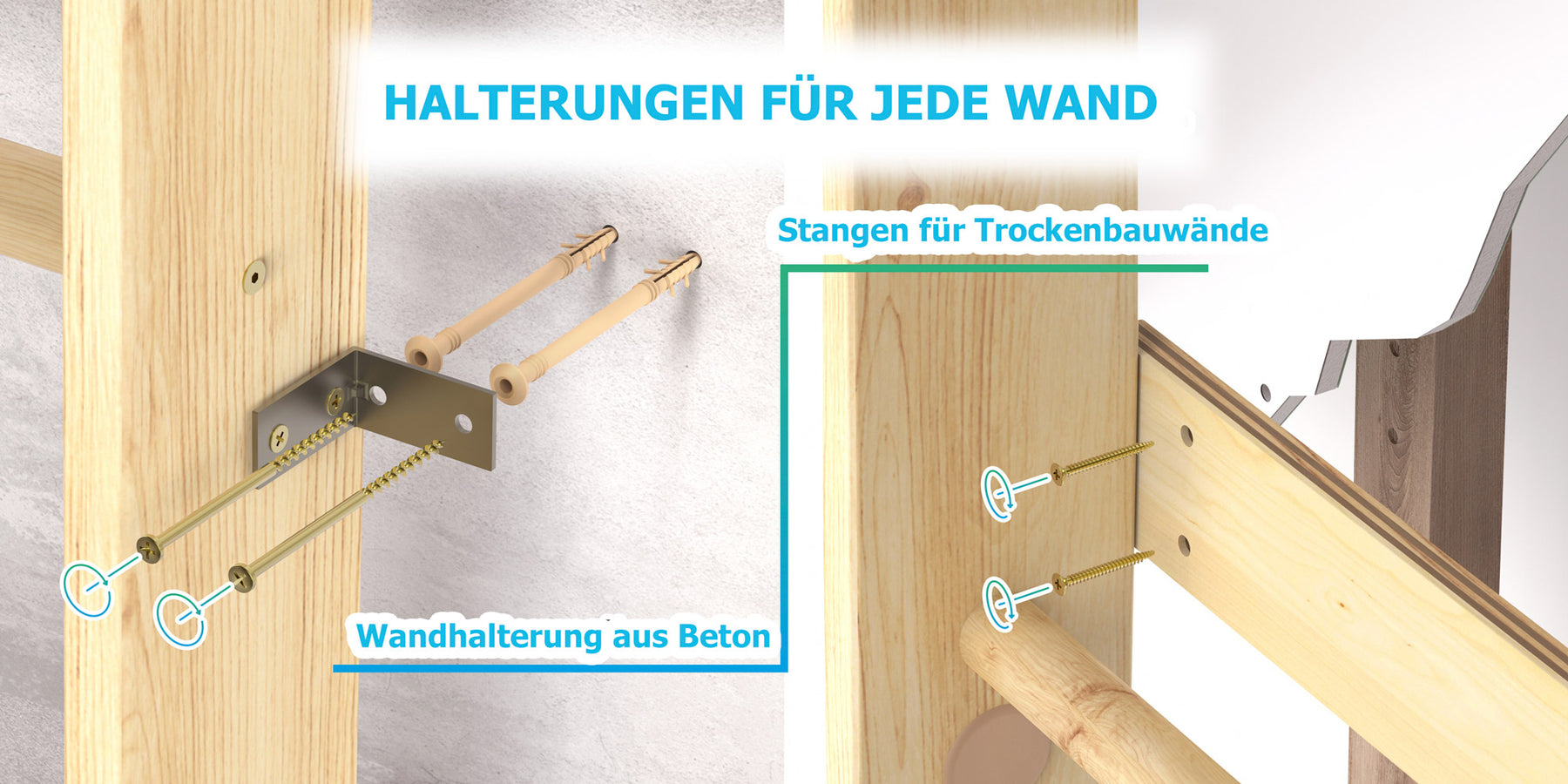 Wooden Swedish Ladder Wall Set Sport-3