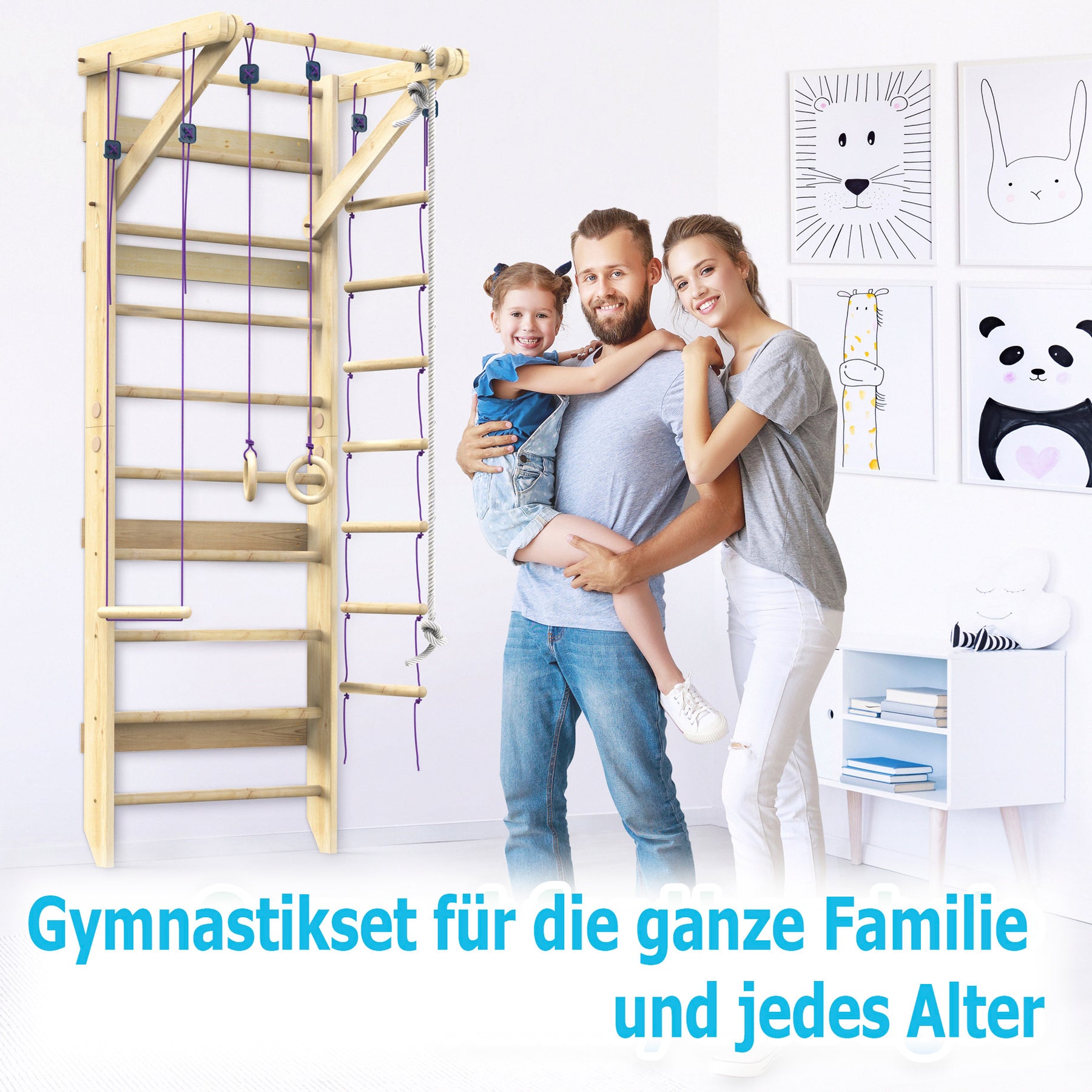 Wooden Swedish Ladder Wall Set Sport-3