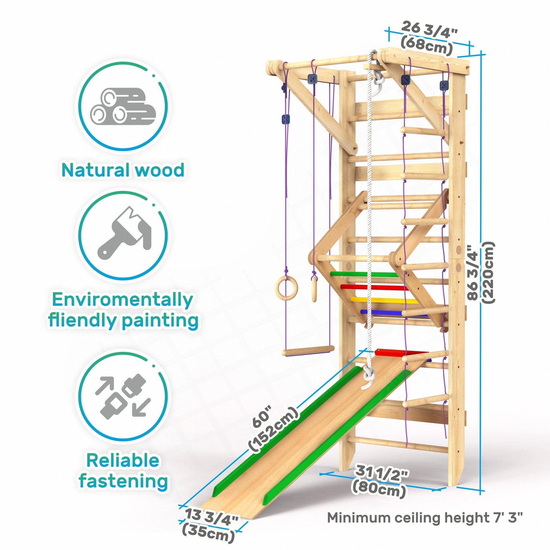 Wooden Swedish Ladder Wall Set Sport-3