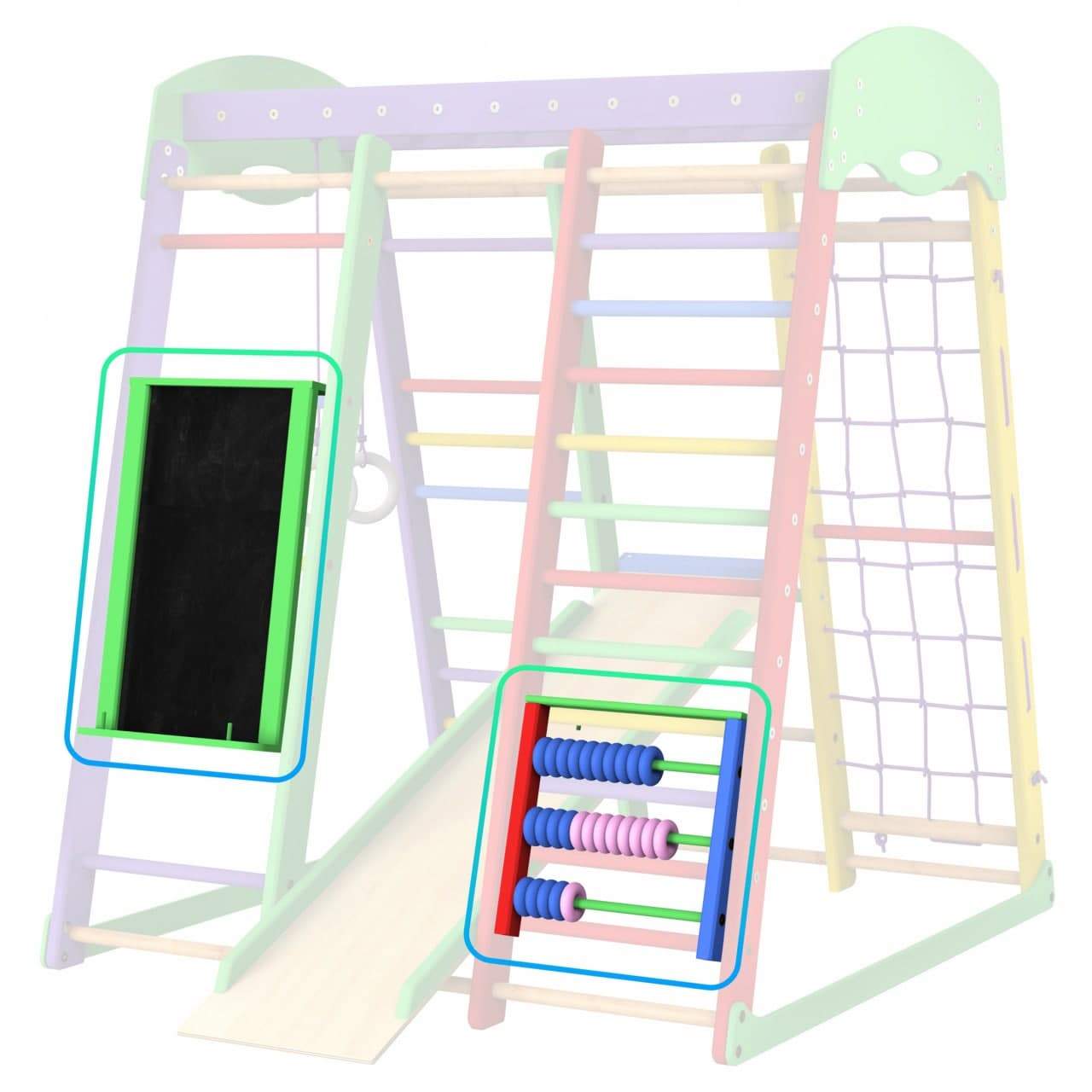 Tableau blanc pour enfants et tableau noir avec boulier classique en bois pour enfants