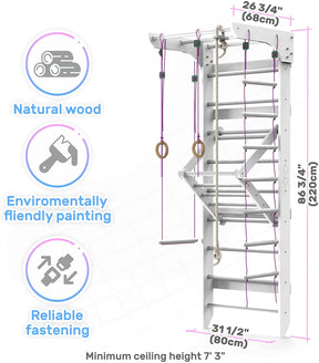 Wooden Swedish Ladder Wall Set KINDER-4