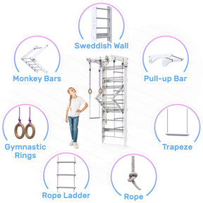 Wooden Swedish Ladder Wall Set KINDER-4