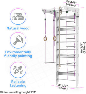 Wooden Swedish Ladder Wall Set KINDER-2