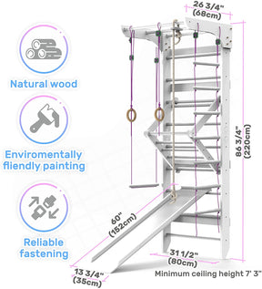 Wooden Swedish Ladder Wall Set KINDER-3